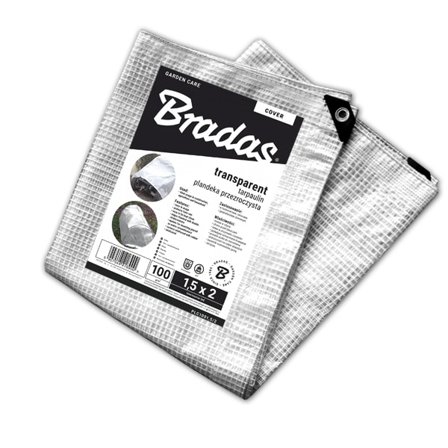 2 tuotteen paketti. Vahvistettu pressu / kasvihuonekalvo LENO CRISTAL 3 x 5m 100g, läpinäkyvä, Bradas