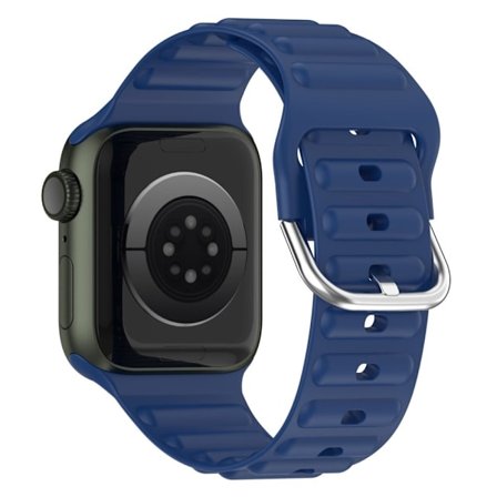 Apple Watch Series 8 (45mm) / Watch Ultra klockarmband i silikon med vågformad design - Mörkblå