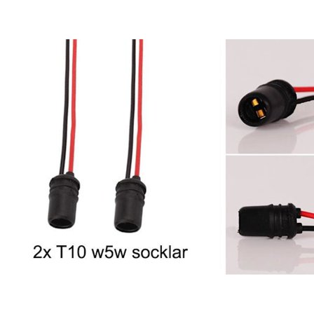 T10 w5w led / halogen kontakter / sockel fattning 2-pack mjuka
