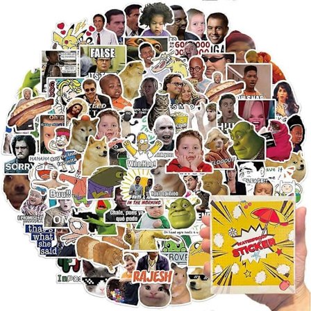 100 stk. Meme-klistremerker Morsomme klistremerker Prank Meme (Dirty) Populær uttrykksikonpakke Lconic Emoticon Pack Trending Viral-klistremerker for 