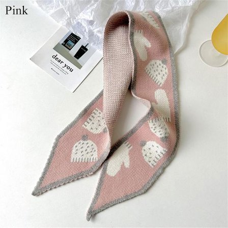 Lille Tørklæde Strik Sjal Tørklæde PINK