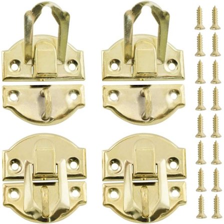 8-pakke antikk dekorativ retro smykkeskrin lås med matchende skruer for skap skuff trehåndverk - gull