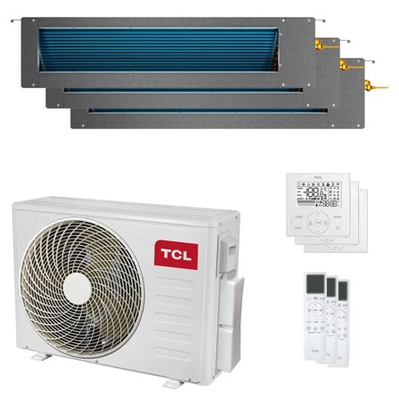 Condizionatore TCL Canalizzabile Serie D trial split 9000+9000+12000 BTU inverter A++ wifi unità esterna 7.9 kW