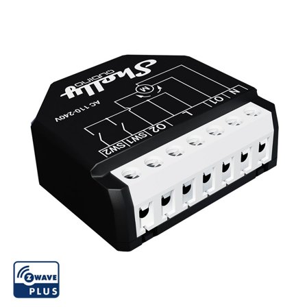 Shelly Qubino Wave Shutter elektrisk relé Sort