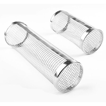 2 st grillbur, rund grillcylinder, 304 grillbur