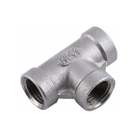 Rørkobling 3-veis hurtigkobling rustfritt stål T-kobling 1/4'' NPT rørkoblinger, 2 stk (DN8)