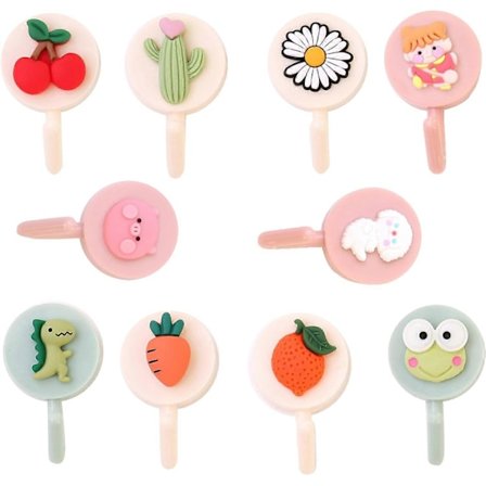 Nirvana Selvklæbende kopkrog, 10 håndklædekroge uden boring, selvklæbende kroge, selvklæbende små vægkroge, farverige bøjler, håndklædekroge, s