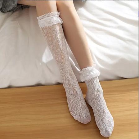 Sexiga Lace Mesh Fishnet Socks Blandad Fiber Transparent Stretch Elasticitet Ankel Nätverk Garn Tunn Kvinnor Cool Socks 1Par = 2 Tt017 tt017baiLB One 