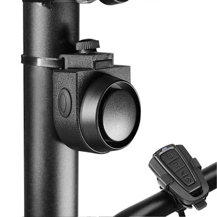 Trådløs Cykelhorn 115dB Høj Cykel Tyverisikringshorn IPX5 Cykel Alarmklokke med 5 Lydtilstande 3 Vibrationsfølsomhedsjustering 3 Lydstyrke [DB]