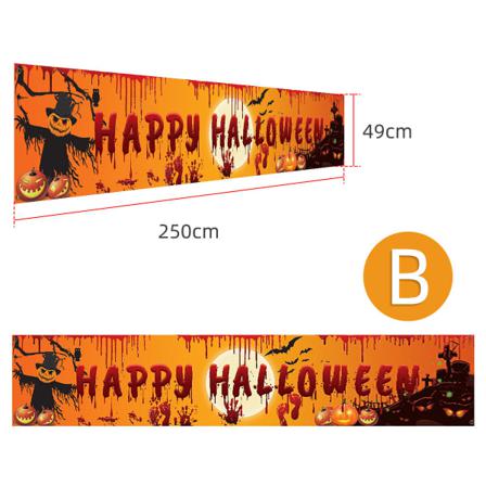 Happy Halloween Hängande Banner Flagga Party Fira Vikbar