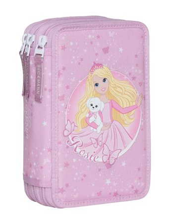 Beckmann Norway Three Section Pencil Case With Content, Rosie - Pink - ONE SIZE
