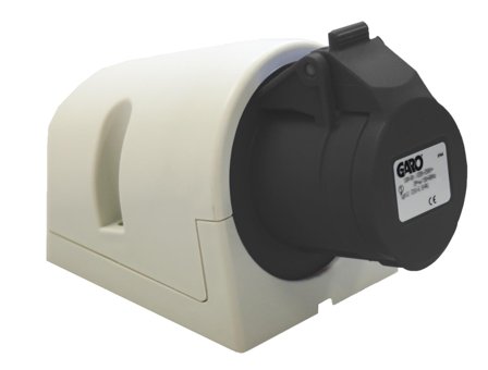 Garo UI 416-7 Q + RU Vägguttag IP44, 5-polig, 16A, Quick Svart, 7 h, Anslutningsdon & kablar