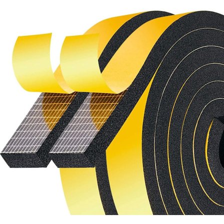 ING Mjuk tätningslist av gummi - 2 rullar - 25mm x 10mm x 2m - Svart