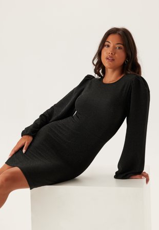 BUBBLEROOM-Puff Sleeve Sparkling Dress-2XL