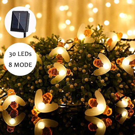Solcells-drivna Bi-Fairy Lights LED Utomhus 30st Varmvit Bi-Fairy Lights Utomhus Vattentät