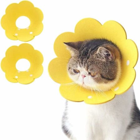 2 st Bekväma Kattungar Filt Anti-slick Kattkrage Justerbart Skydd Kattkrage Anti-bett Anti-repa Hundkrage