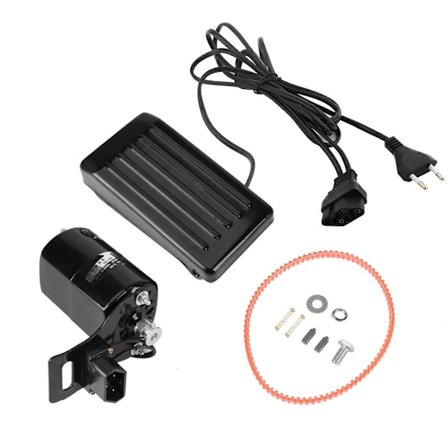 Innenlandsk husholdningsmotor for gammel symaskin CCW fotkontrollpedal karbonbørste beltesett EU-plugg 220V