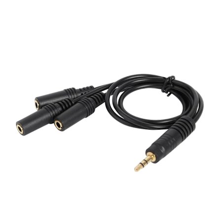 3 x Audio Forlængerkabel Universal 1 til 3 Vejs PVC 3.5mm 1 Han til 3 Hun Audio Splitter Adapter