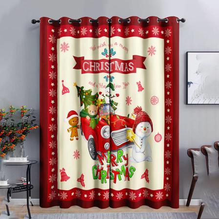Xmas 2st Santa Claus Print Multi-mönster Dekor Fönster Gardin