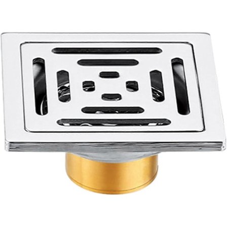 Tyk Gulvafløb i Rustfrit Stål Kvadratisk Bruserafløb Anti-Lugt Kvadratisk Gulvafløb Med Vandlås Udendørs Dræningskanal Brugt Til Toiletter, Køkkener