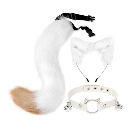 Ører Pannebånd Krage og Hale Sett Myk Utkledning for Feiringer Festivaler Fest-lingling}