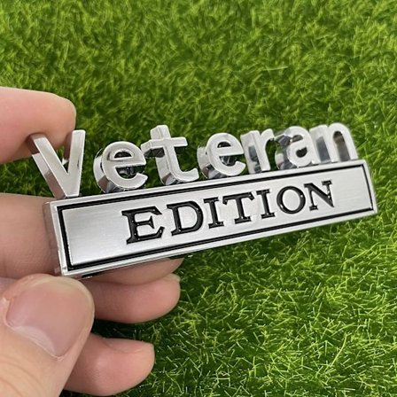 2 stk. Veteran Edition bilmærkat emblem 3D bogstaver badge eksteriør bil lastbil klistermærker, sjove bogstaver klistermærker passer til køretøj, 