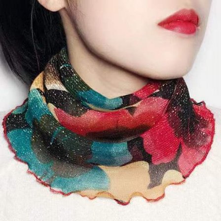 Dame falsk krave Aftagelig halv Silke Tørklæde Tynd Hoved Cervi