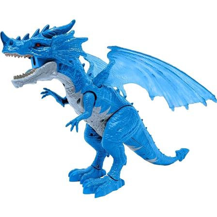 Savua hengittävä seisova lohikäärme lelu kävelyliikkeellä, valoilla ja karjuvilla äänitehosteilla