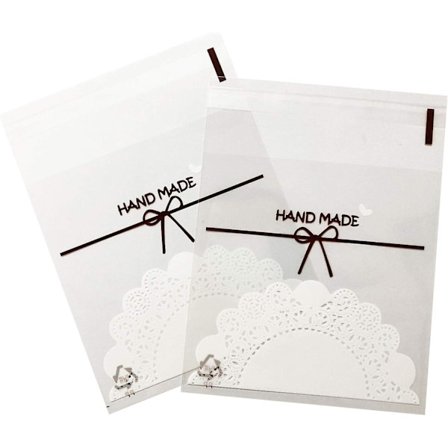 100 stk. selvklæbende plastik slikposer - Individuel kageemballage gennemsigtige gaveposer til småkager, slik (størrelse: 4 x 5 tommer)