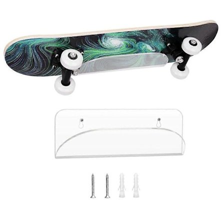 Akryl Skateboard Väggfäste, 1-pack Akryl Skateboard Väggfäste Display Rack Hängare Hållare, Väggmonterad Skateboard Hängare för Skateboard