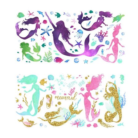 Mermaid Wall Decals Piger Wall Decals Peel and Stick