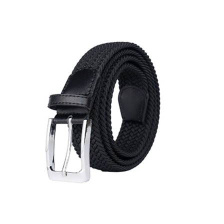 Flettet belte for menn med spenne i svart, uformelt belte, trendy