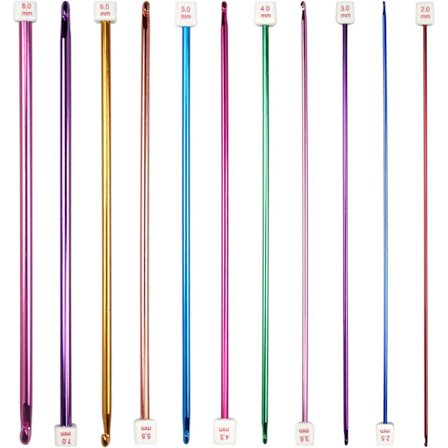 11 st stickade virknålar aluminium stickade nålar virkning