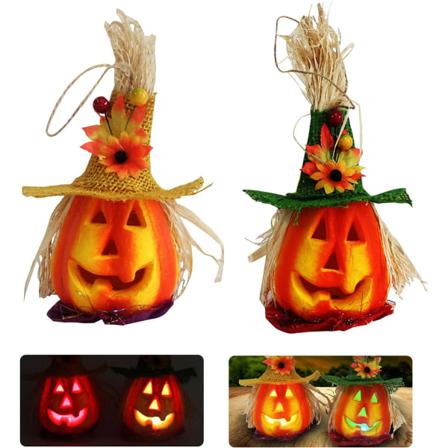Halloween skum pumpa lykta fest dekorationer hemsökt hus dekoration prop 2 st
