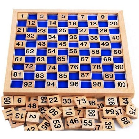 Sipobuy Puinen lelu Sata taulu Montessori Matematiikka 1-100 Peräkkäiset numerot Puu