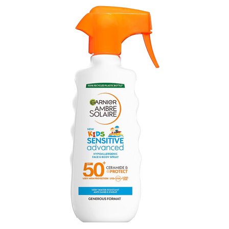 Garnier Ambre Solaire Kids Sensitive Advanced Hypoallergenic Spray SPF 50+ 200 ml, Skincare, Til Mor & Barn, Skincare Til Børn