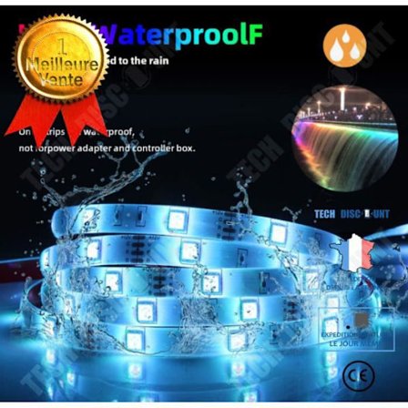 TD 10m LED Strip 5050 RGB 600 LEDs IP65 Vattentät - Med 44-knapps IR-fjärrkontroll och 12V 5A strömförsörjning