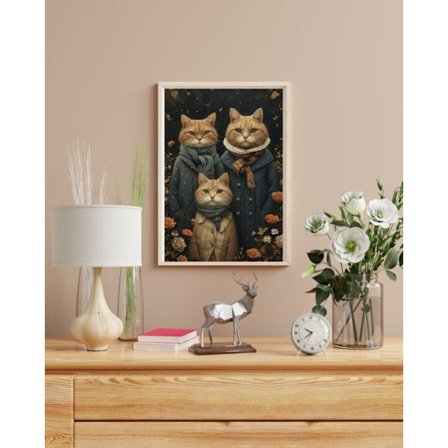Kattfamilj Poster 40×50 CM