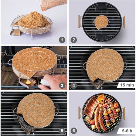 Koldrøgsgenerator til rygere Rygning af kød Fisk med børste Rengøringsskæg_Paris