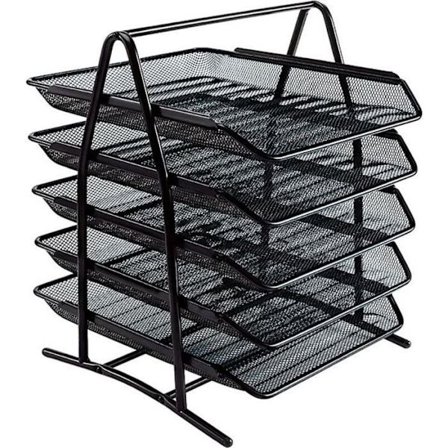 Dokumentväska - STOR - GR-071 - 5 lådor - Svart nät - Mixad