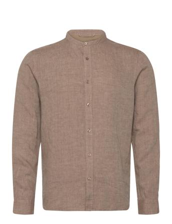 Theo Linen Stand Shirt Brown Mos Mosh Gallery