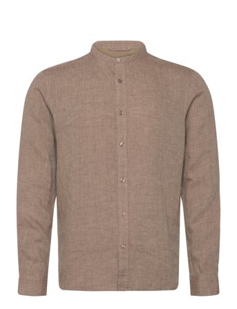 Mmgtheo Linen Stand Shirt Brown Mos Mosh Gallery