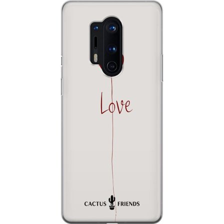 Kompatibelt Mobildeksel til OnePlus OnePlus 8 Pro Cactus and Friends - Love Balloon Minimal