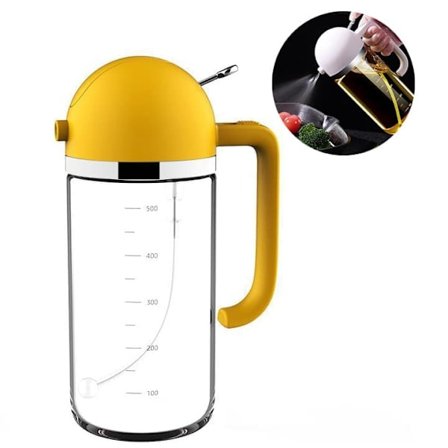 2-i-1 oljesprayflaska 500 ml i borosilikatglas med spray- och hällfunktion för kök och grill_OF