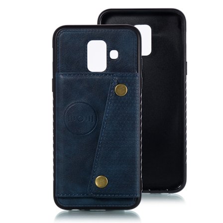 Kotelo Samsung A53 5G:lle, sininen magneettinen korttipaikka, kaksoissolkinen nahka