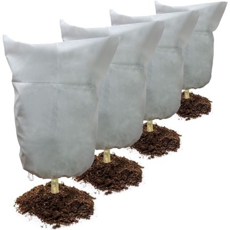 4-pack växtfrostskyddspåsar, 80 cm x 120 cm vinterväxtfrostskyddsskydd varma frostskyddsdukar