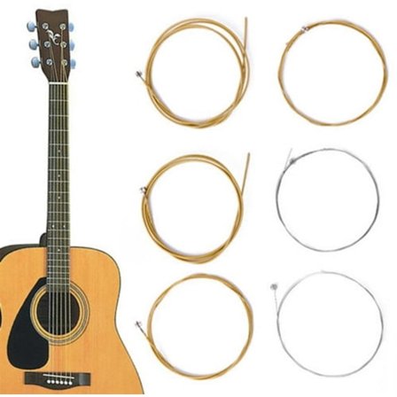 Gitarrsträngar - 6 Strängar - Rostbeständiga och Hållbara - Klar Ton - Folkgitarrsträngar - Folkgitarrstålsträngar (Kopparsträngar)