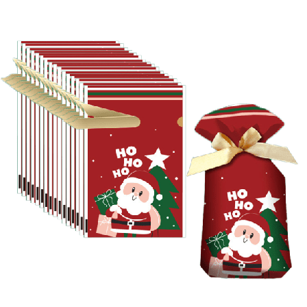 50-pak julegaveposer med satin snoretræk til julegaver