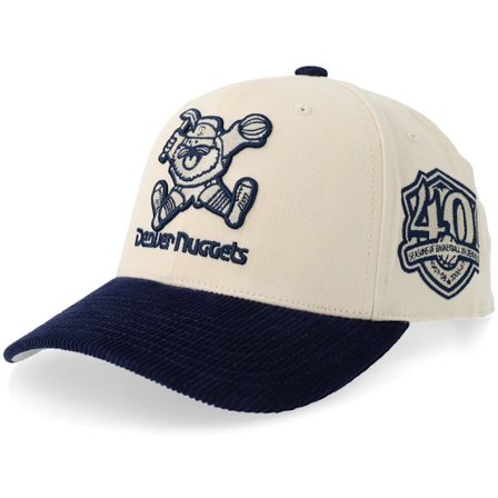 Mitchell & Ness - NBA Weiss Adjustable Cap - Denver Nuggets Fall Corduroy Pro Off White/Navy Adjustable @ Hatstore