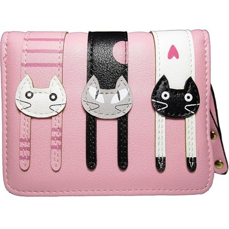Söt Katt Plånbok Myntväska Bifold Plånbok Clutch Väska för Kvinnor